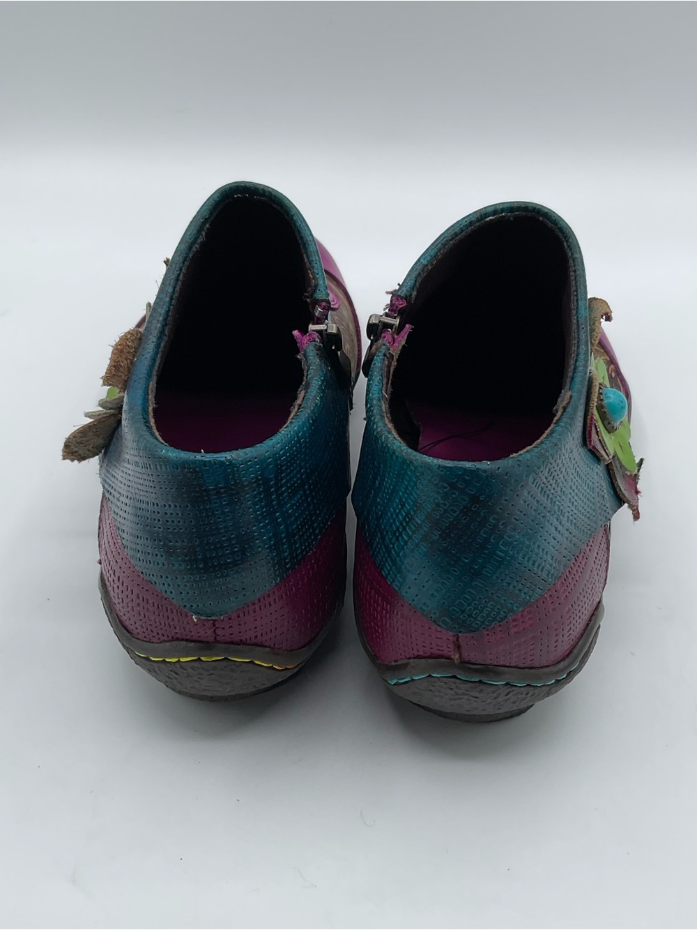 Women’s EU 40 Colorful Leather Boho Artisan Floral Comfort Shoes Multicolor - Picture 3 of 9